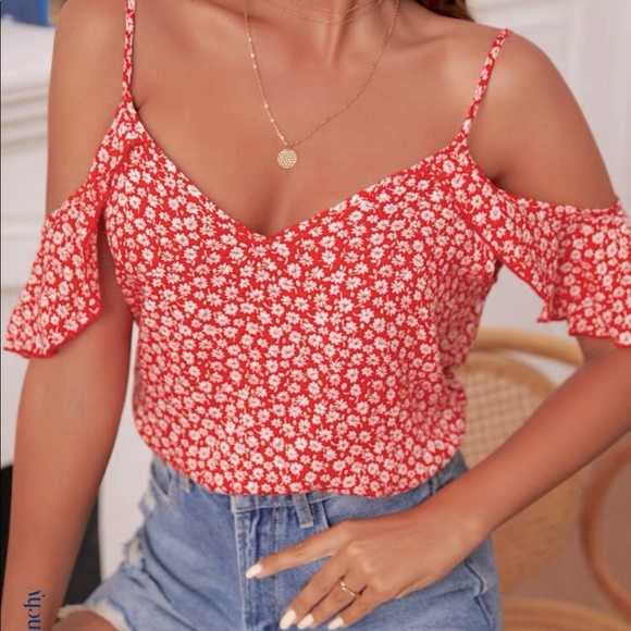 SHEIN WOMANS COLD SHOULDER TOP - Picture 1 of 8
